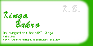 kinga bakro business card